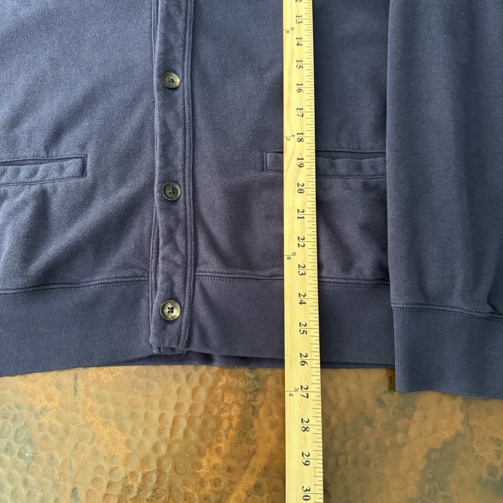 Polo Ralph Lauren Shawl Collar Cardigan Men L Blue Cotton Button Up Knit Sweater - Picture 14 of 15
